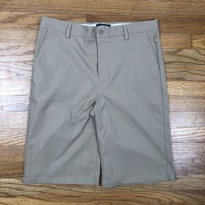 Lands End Boys 20 School Uniform Flat Front Zip Pocket Gray Adj Waist Shorts